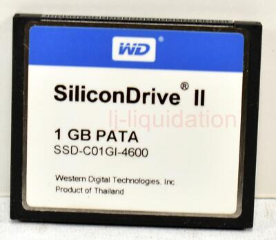 Lot Of 2 WD SiliconDrive II 1GB PATA SSD-C01G-4600 ,CF Compact Flash Memory Card