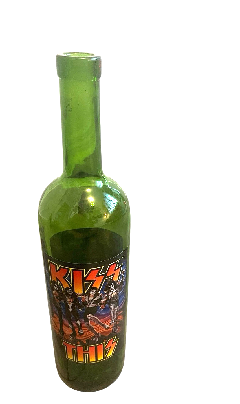 1996 KISS THIS First Edition Empty Wine Bottle Kiss Rock