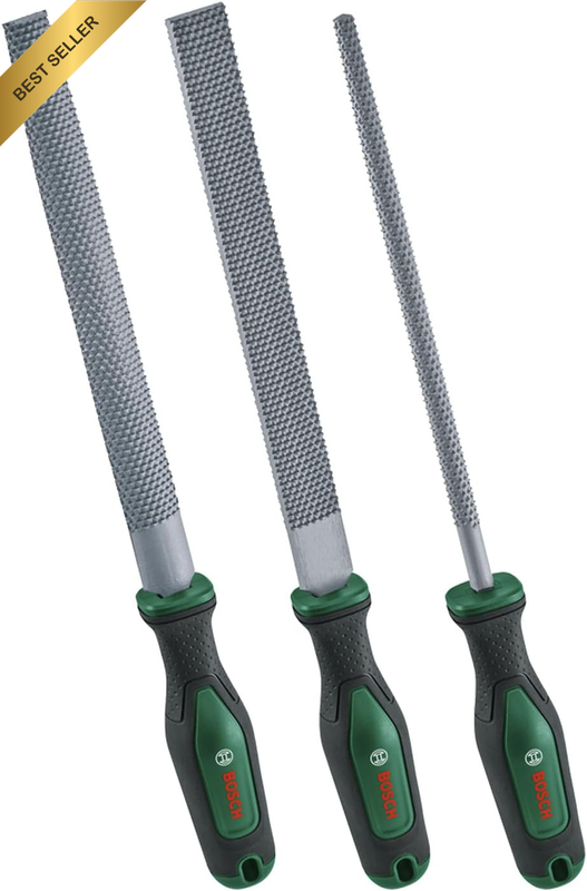 3PC Wood Rasp Set Flat Round Half-Round Carbon Steel 200mm Softgrip