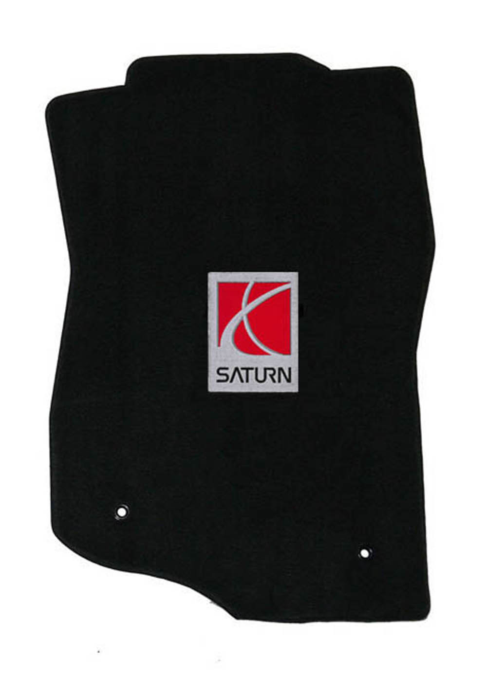 NEW! Black Floor Mats For Saturn With Embroidered Logo, 2pc Front Set, Pair