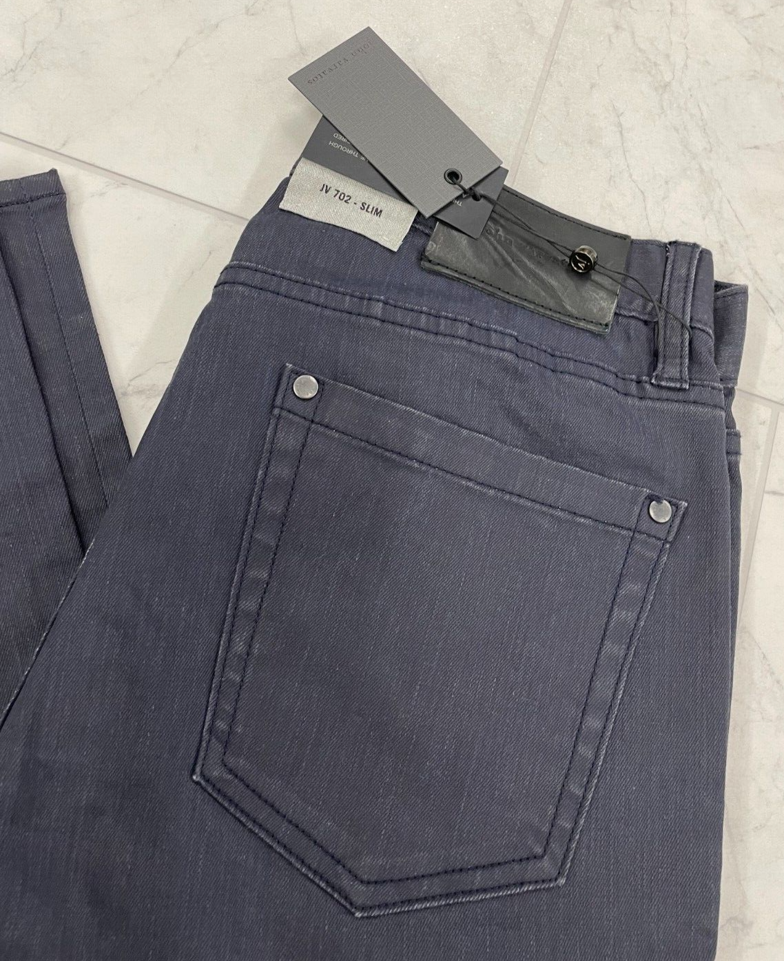 Pre-owned John Varvatos $328  Jv 702 -slim Fit Denim Jeans In Twilight Blue Size:30