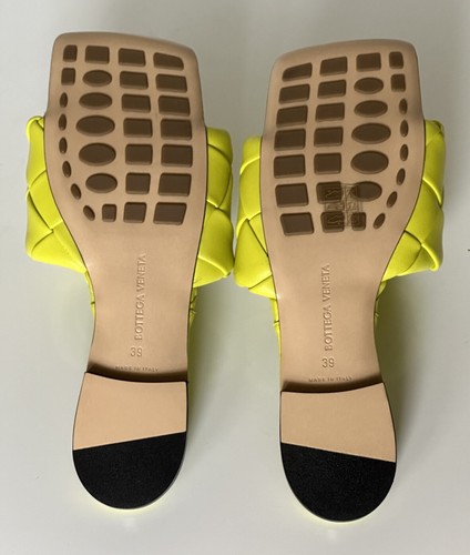 Pre-owned Bottega Veneta $1350  Yellow Lemon Flat Sandals Shoes 9 Us (39 Euro) 608853