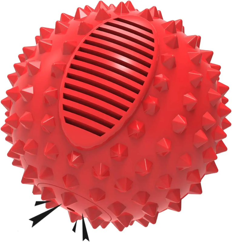 petizer Squeaky Dog Ball Toy for Aggressive Chewers, 4 Inches Durable Big, Red