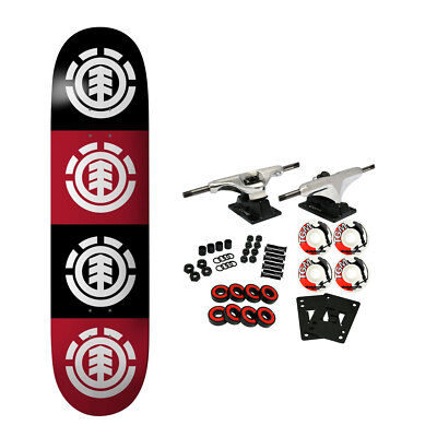 Element Complete Skateboard Team Quadrant Logo Black/Red 8.0''