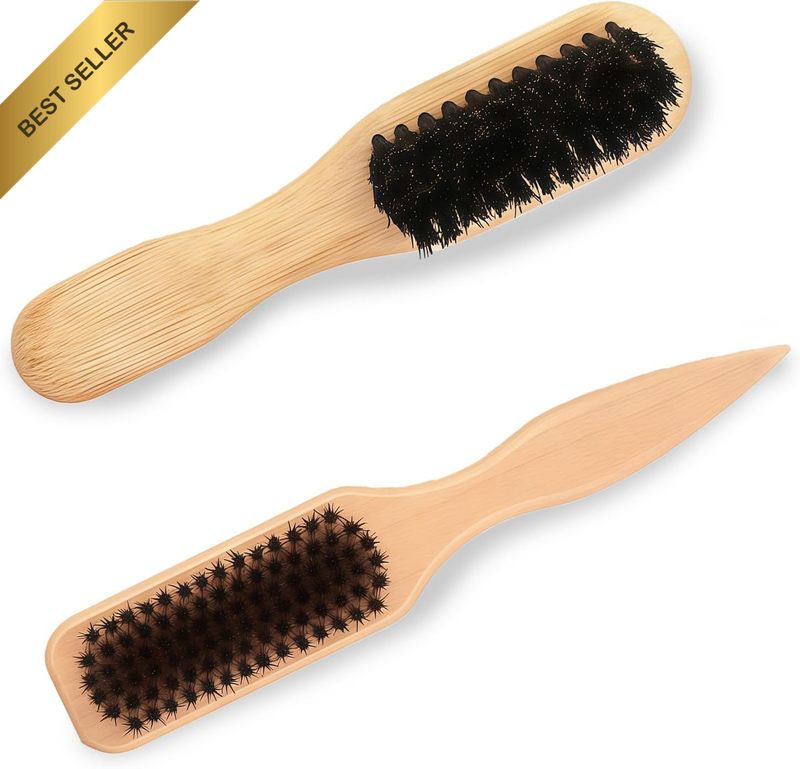 2PCS Slick Back Hair Brush with Bristle for Smoothing Ponytail, Detangling and C