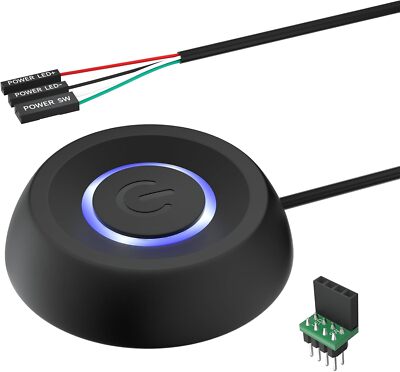 PC Power Button, Desktop Button External Switch ON Off LED PC... 