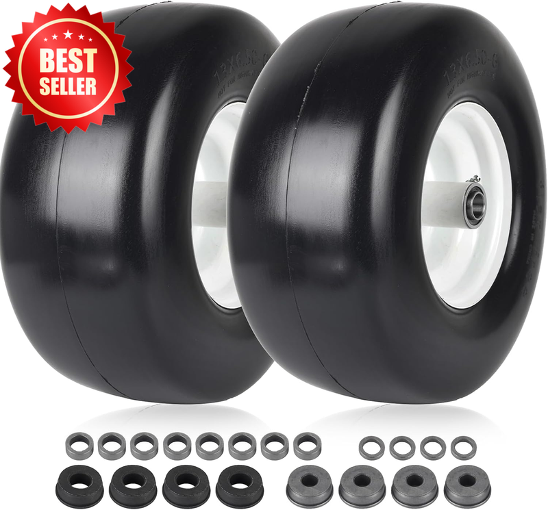 2PK 13x6.50-6 Flat Free Tire Wheel 3/4