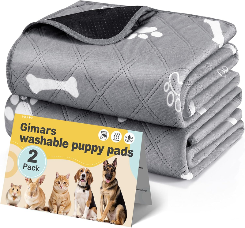 2 Pack 120×90Cm Super Absorbent 4-Layer Washable Reusable Dog Pee Pads, Leak-Pro