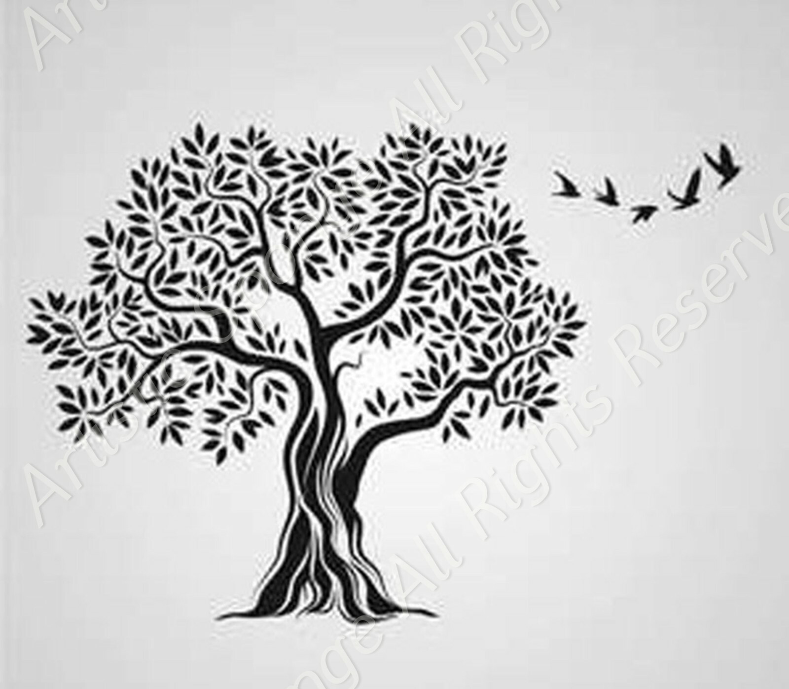 oak-tree-flying-birds-big-size-reusable-stencil-wall-decor-shabby-chic-t61-ebay
