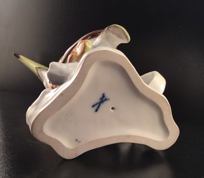 RARE! Antique Meissen Porcelain Toucan with Orchid Figurine Bird Paul Walther