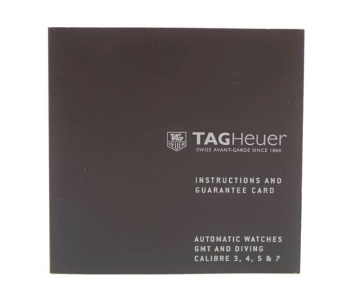 Tag Heuer Automatic GMT Watches Booklet Manual