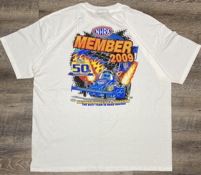 NHRA Member National Dragster 50th Anniversary y2k  Shirt Size 2XL