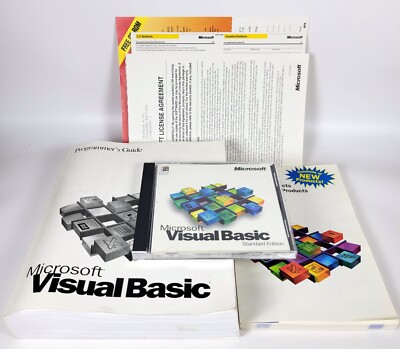 Vintage Microsoft Visual Basic VB 4.0 Standard Edition Full Retail Box with Key
