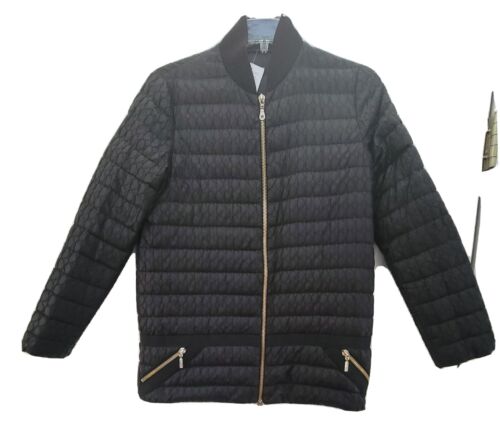 MONCLER Down Jacket Size 3 Black Gold Logo Sm/Med MONCLER Down Jacket Size 3 Black Gold Logo Sm/Med