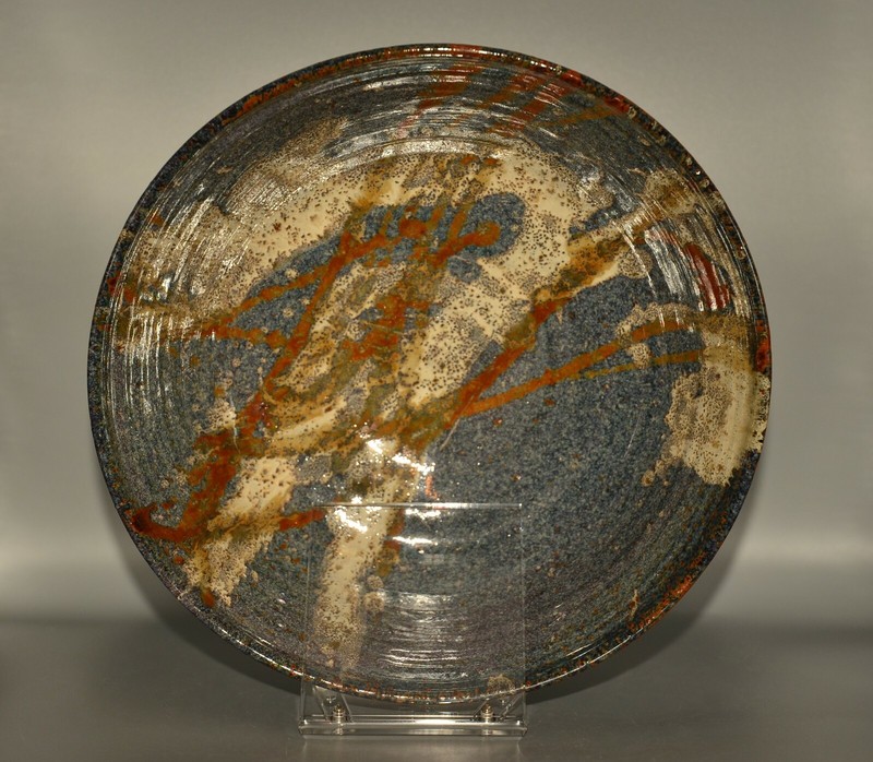 PAUL SOLDNER Original Vintage Stoneware Ceramic Raku Pottery Centerpiece Bowl