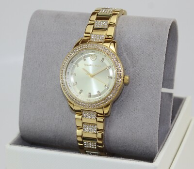 NEW AUTHENTIC MICHAEL KORS TIBBY GOLD CRYSTALS WOMEN'S MK4575 WATCH
