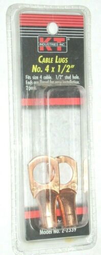 KT Industries 2-2339 Welding Cable Lugs #4 x 1/2 Hole Battery Cable Lug 2pk