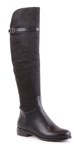 Noir Similicuir 5 cm EMILY-375 bottes cuissardes à lacets