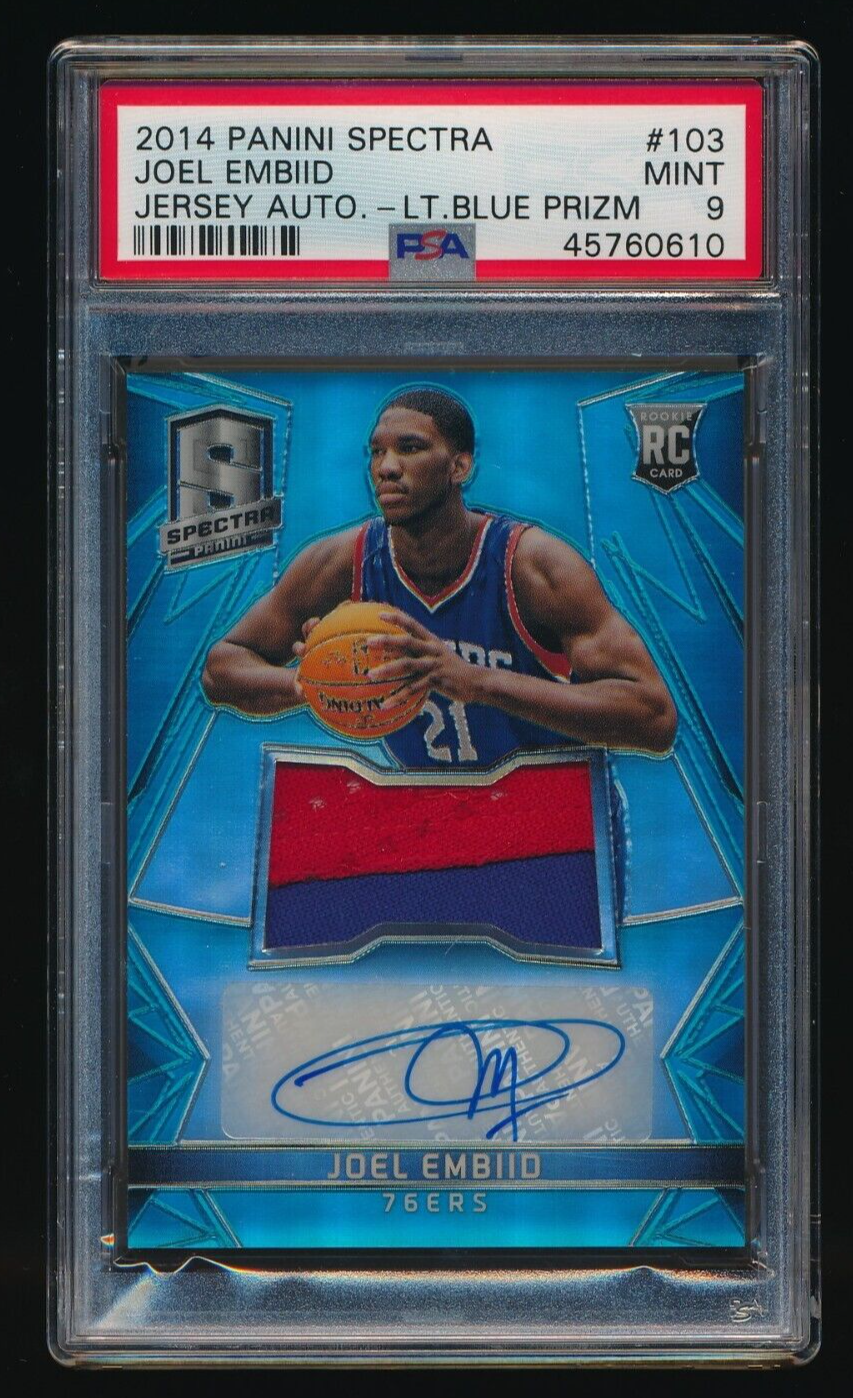 JOEL EMBIID ROOKIE auto panini psa9