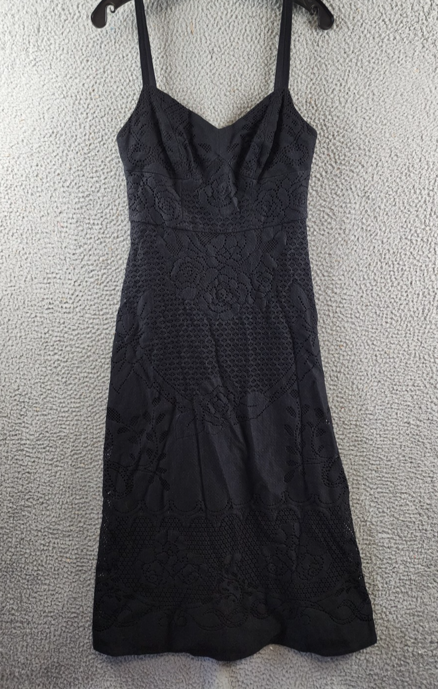 Kobi Halperin Willow Floral Lace Sweetheart Midi Dress Women's 4 Black Back Zip - Picture 2 of 15