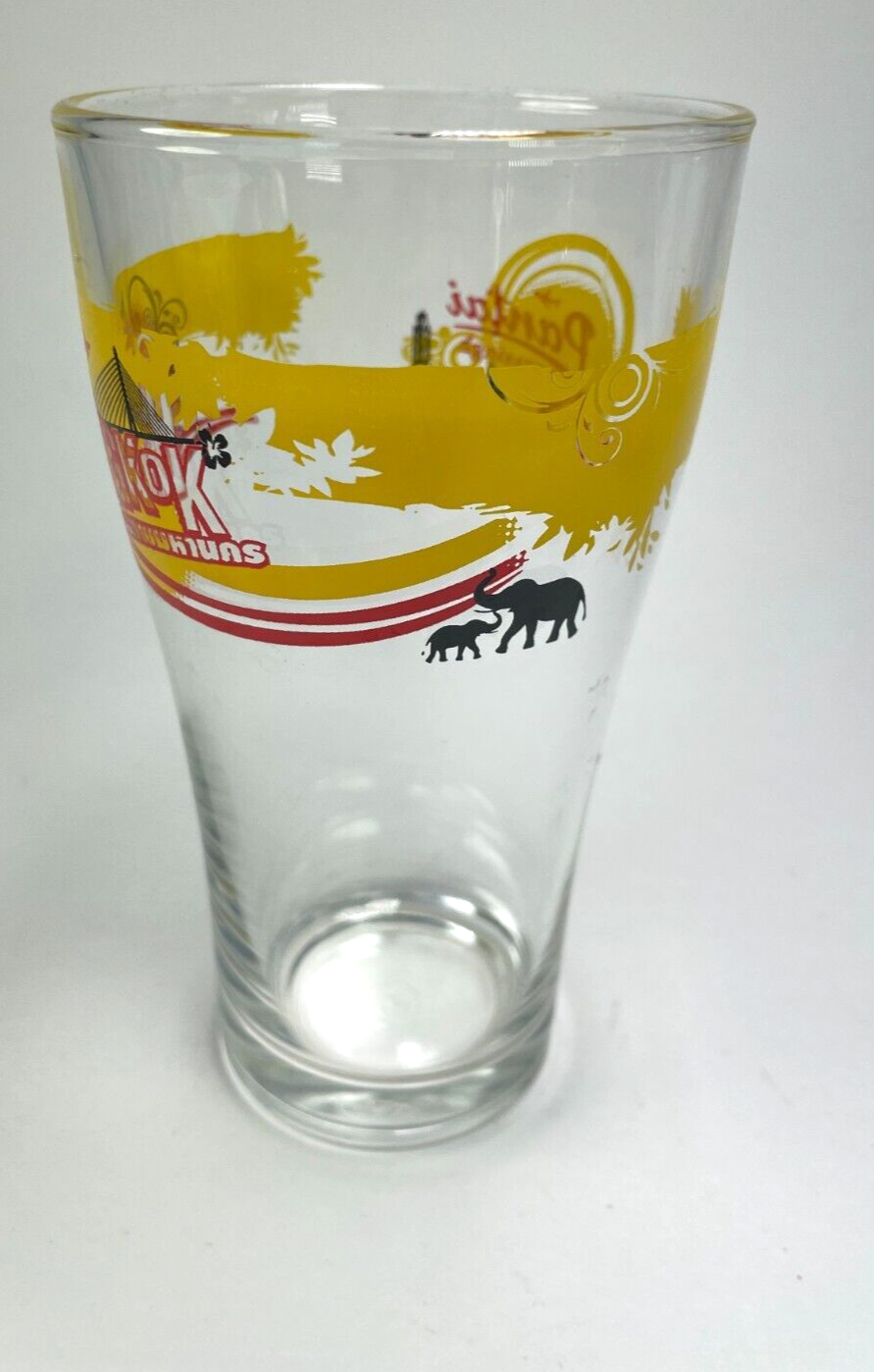 Vintage Bangkok Pantai Norasingh Thailand Logo Promo Souvenir Glass 14oz B10