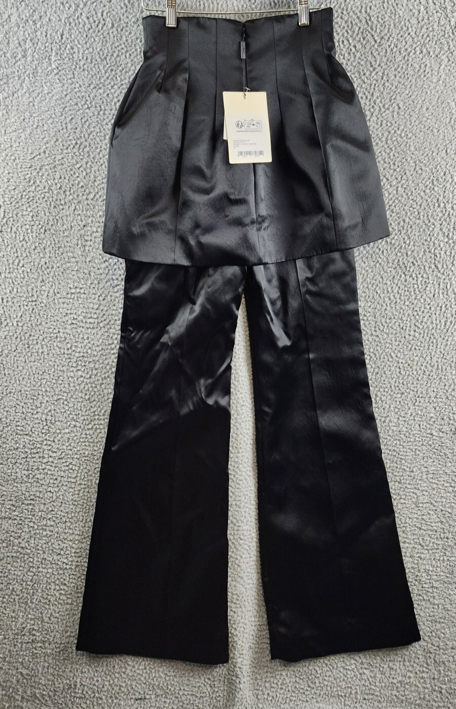 A.W.A.K.E. MODE Layered Skirt Pants Womens 36 Black Welt Pocket Back Zip Closure - Picture 2 of 18