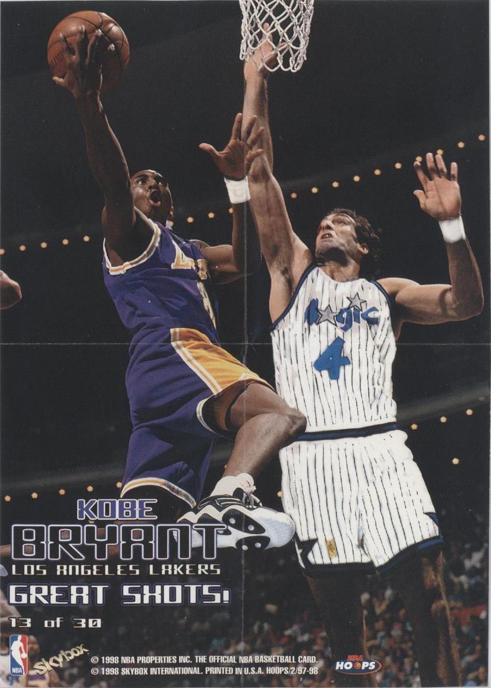 SkyBox Kobe Bryant Basketball 1997-98 Season Sports Trading SkyBox Kobe Bryant Basketball 1997-98 Season Sports Trading