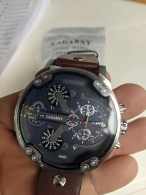 Reloj de cuarzo grande para hombre, cronógrafo con cuerpo de 52mm con pulsera