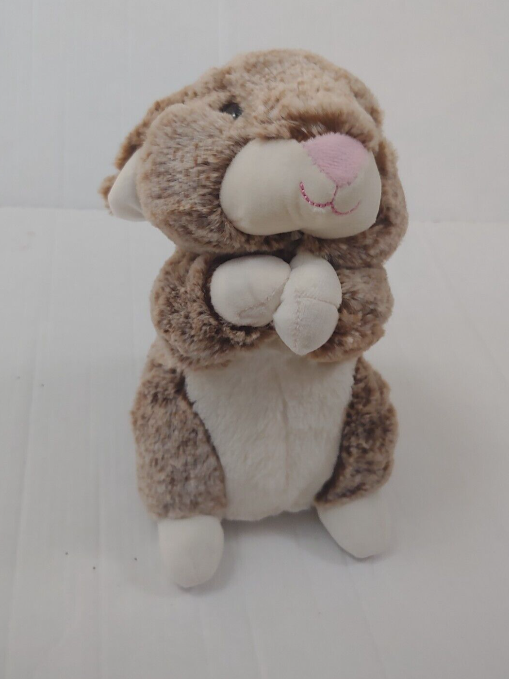Kellytoy Bunny Rabbit Plush Toy Brown White Soft Chubby Chee