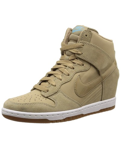 nike dunk sky hi suede wedge sneakers