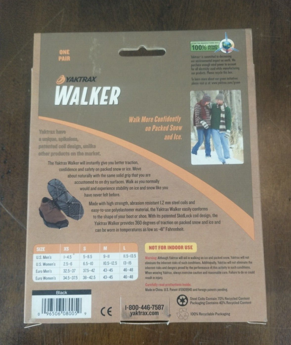 Yaktrax Walker Ice Snow Traction Size Large Women's 13-15 / Men's 11.5-13.5