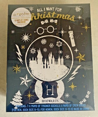 Wizard World Harry Potter 12 Days of Socks Advent Calendar Hogwarts New