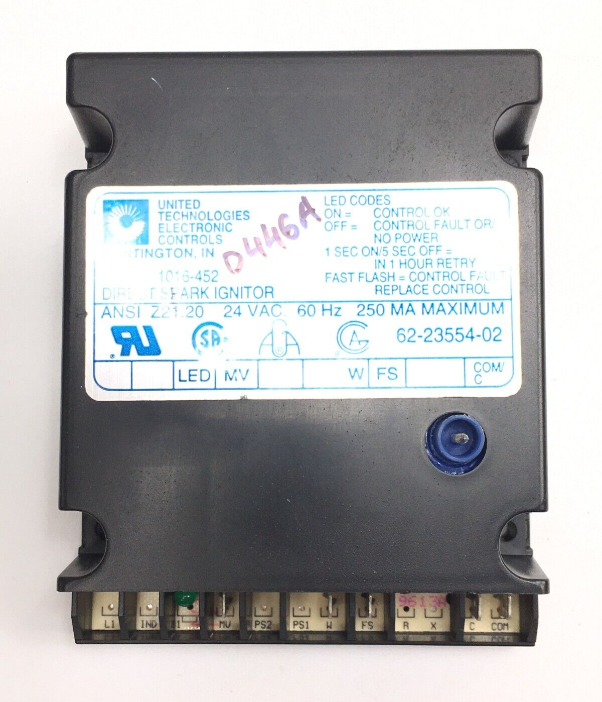 UT ELECTRONIC CONTROLS 1016-452 Direct Spark Ignitor 62-23554-02 used #D446A