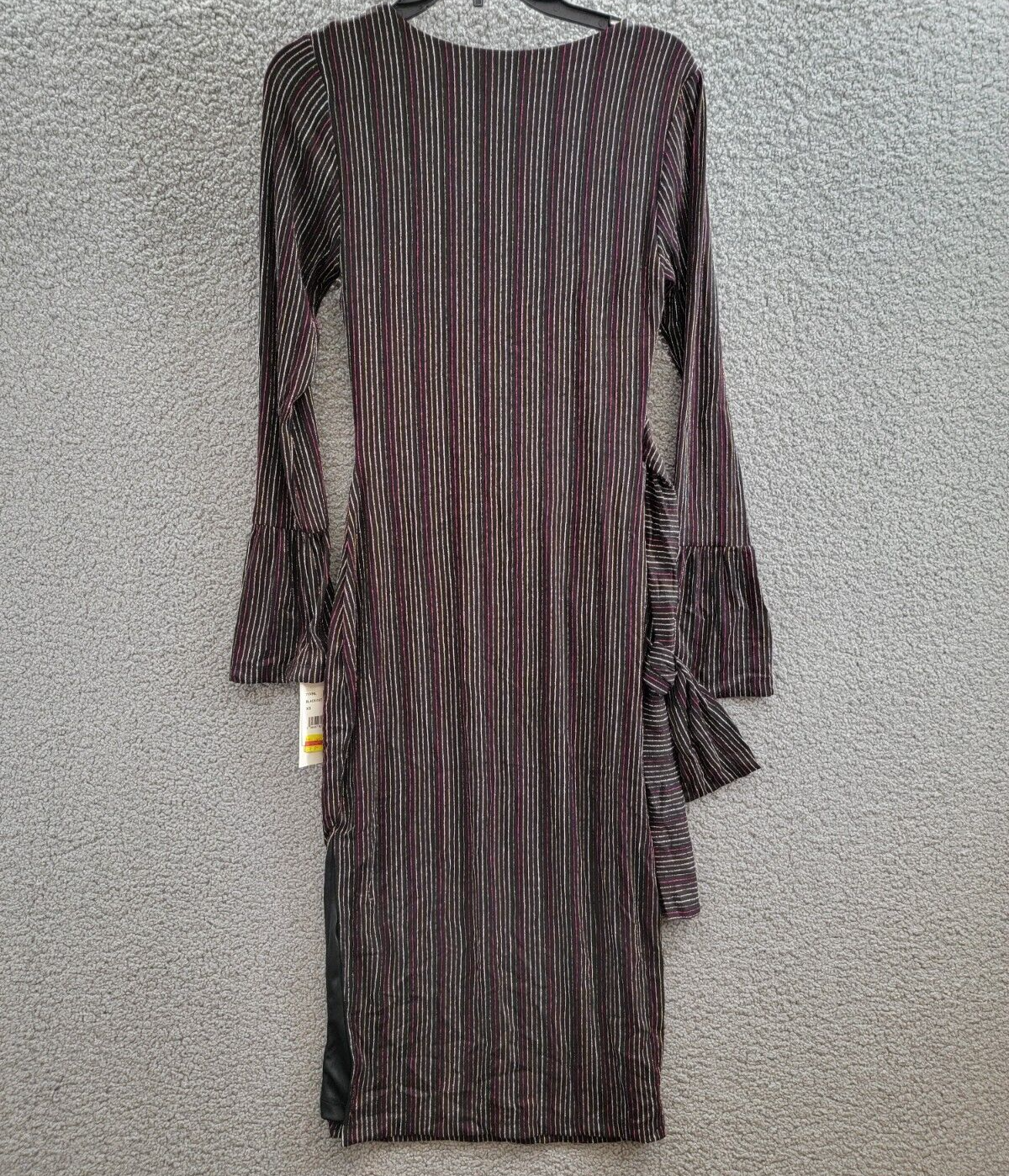 French Connection Paula Keyhole Midi Dress Women's XS Blackout Multi Round Neck - Picture 10 of 16