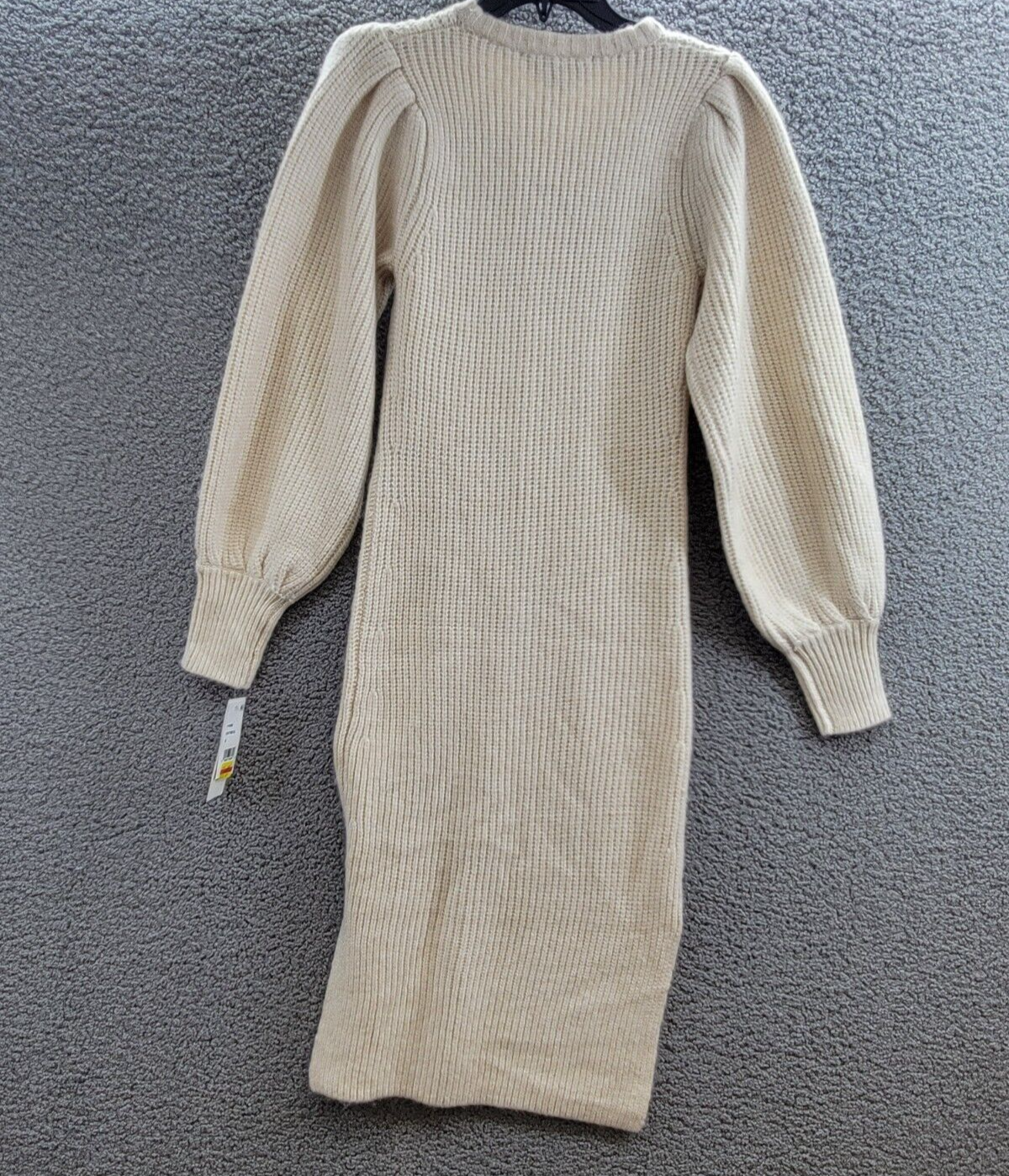 French Connection Kessy Puff Sleeve Sweater Dress Women's S Oatmeal Pullover L/S - Picture 10 of 16