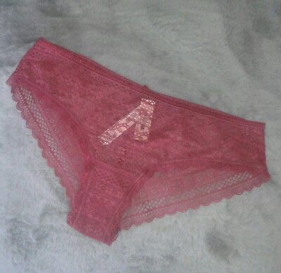 Victoria's Secret Cheeky Panty NWT Small Lace Rust Maroon 