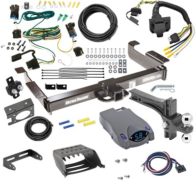 10K Trailer Hitch + Tekonsha P2 Brake Control For 03-23 Express Savana Adj Mount