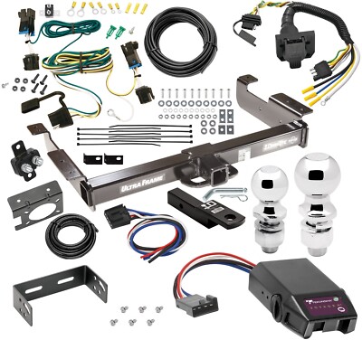 10K Trailer Hitch + Voyager Brake Control For 03-23 Express Savana Drawbar Balls