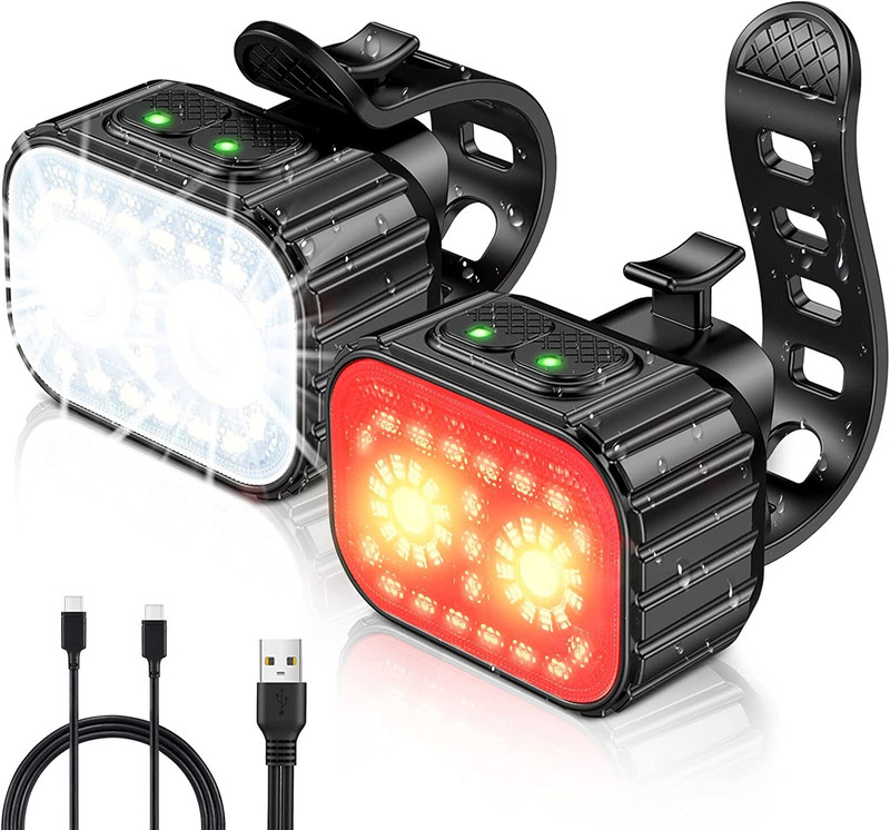Luci Bici Anteriori & Posteriori, Usb Ricaricabile  Led Super Luminosa