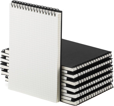 Graph Paper Spiral Notepad A5 Top Wirebound Notepad Grid Notebook Steno Pads Mem