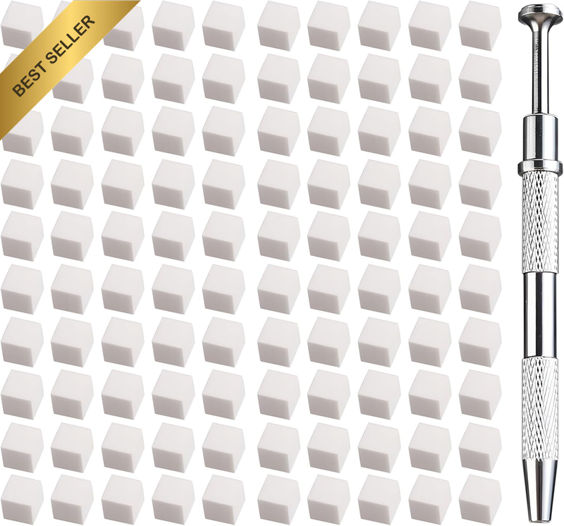 100 Pcs White Soft Nail Sponges for Ombre, 4 Claws Nail Sponge Metal Grabber,Omb
