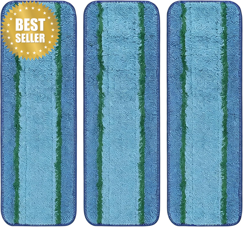 3 Pack Deep Clean Pads Replacement for Family of Mops, Washable & Reusable Micro