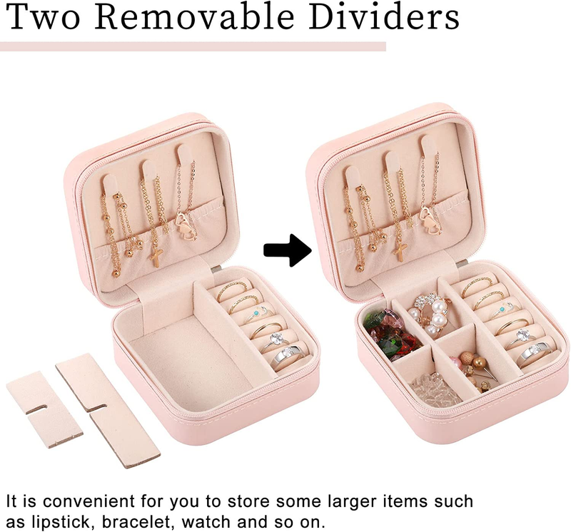 Small Travel Jewelry PU Leather Boxes Bulk for Women Girls, Bridesmaid Gift Boxe