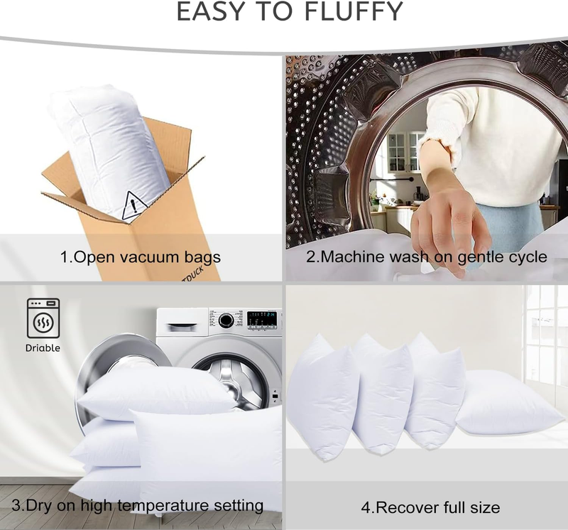 Goose down Feather Pillows Queen Size Set of 2 Pack Hotel Collection Bed Pillows