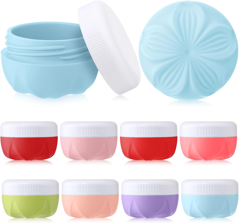 Meanplan 8 Pcs Travel Containers for Toiletries, 1 Oz/ 30 Ml, Bright Colors