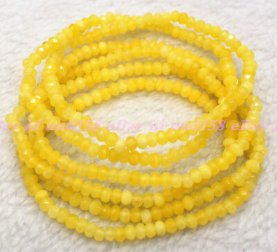 Wholesale 6 Pcs Natural Yellow Topaz 2x4mm 7.5  Crystal Healing Stretch Bracelet