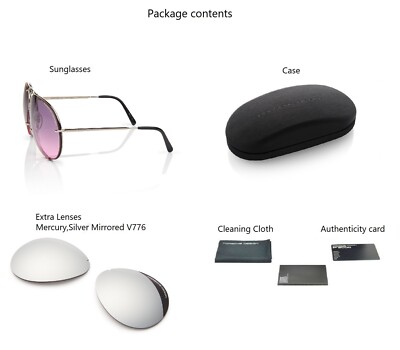 Pre-owned Porsche Design P8478 Iconic Sunglasses M - Titanium/pink Gradient + Extra Lenses In Pink Gradient V574