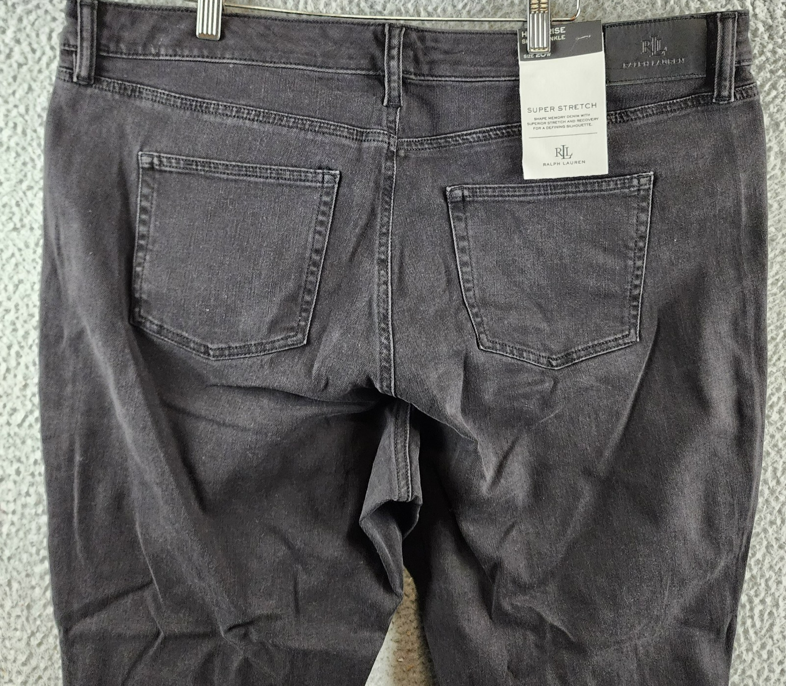 Lauren Ralph Lauren Plus-Size High-Rise Skinny Ankle Jeans Women's 20W Black - Picture 15 of 16