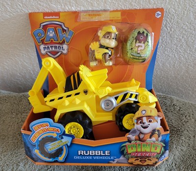 Paw Patrol DINO RESCUE Rubble Deluxe Rev Up Vehicle & Figure Nick Jr