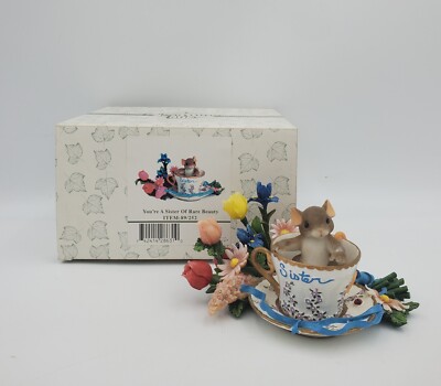 Fitz & Floyd Charming Tails You're A Sister Of Rare Beauty 89/252 Teacup Mouse